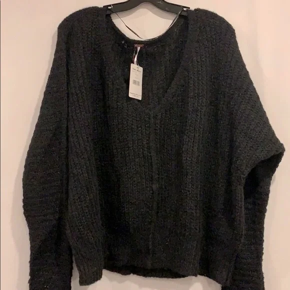 NWT Free People Moonbeam V-Neck Alpaca Sweater - Picture 2 of 7